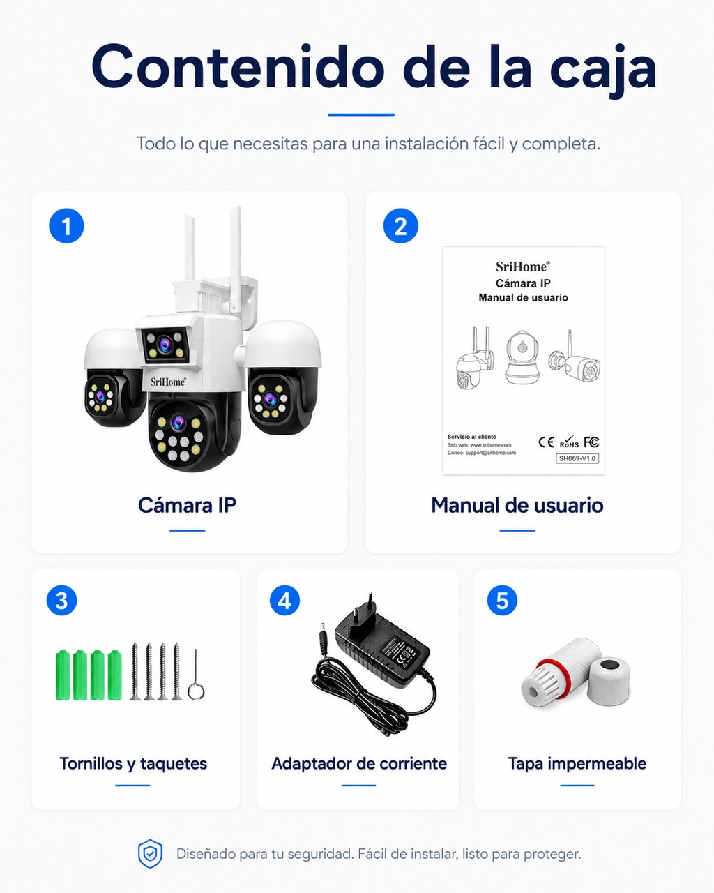 Cámara de Seguridad con 4 Cámaras