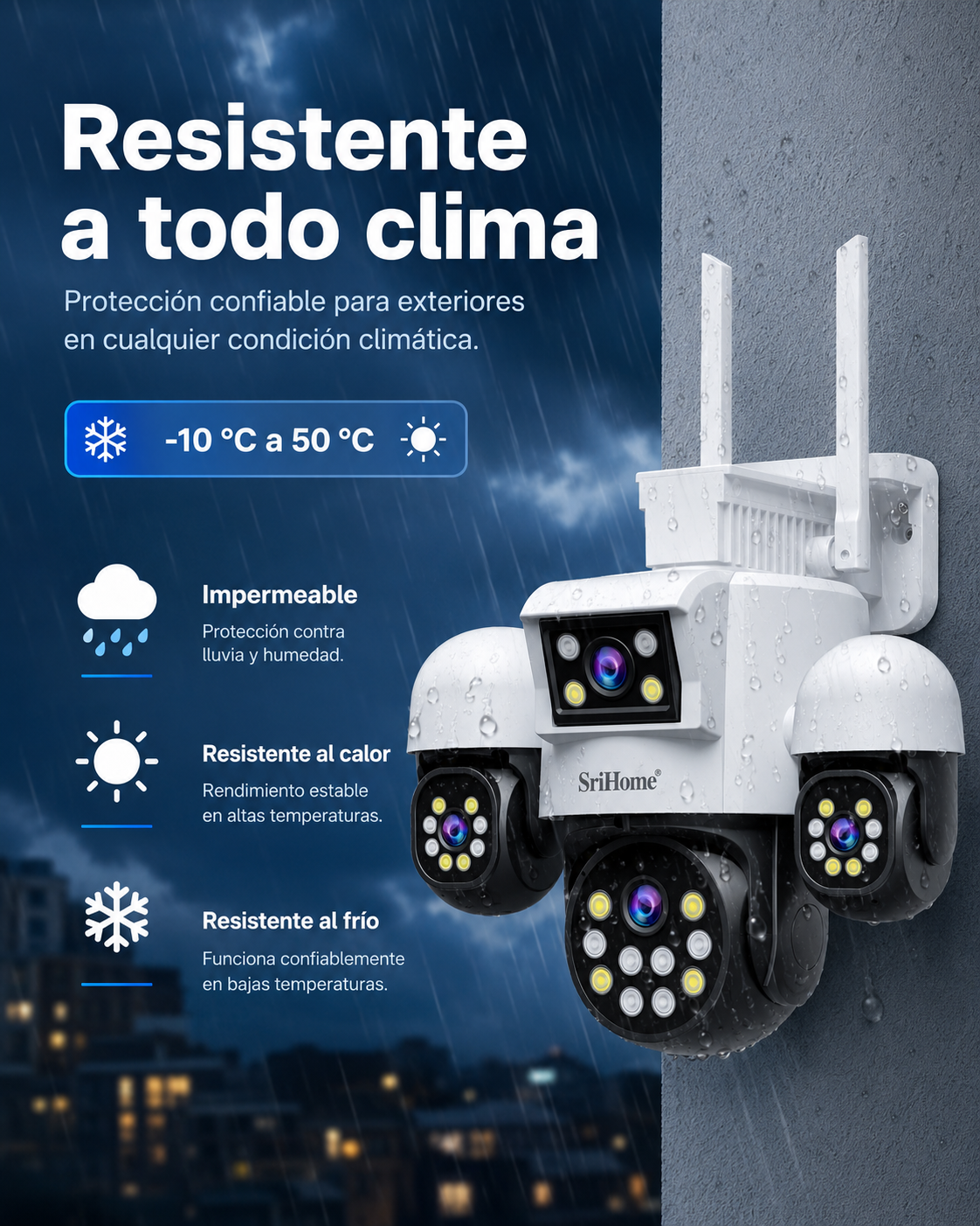 Cámara de Seguridad con 4 Cámaras