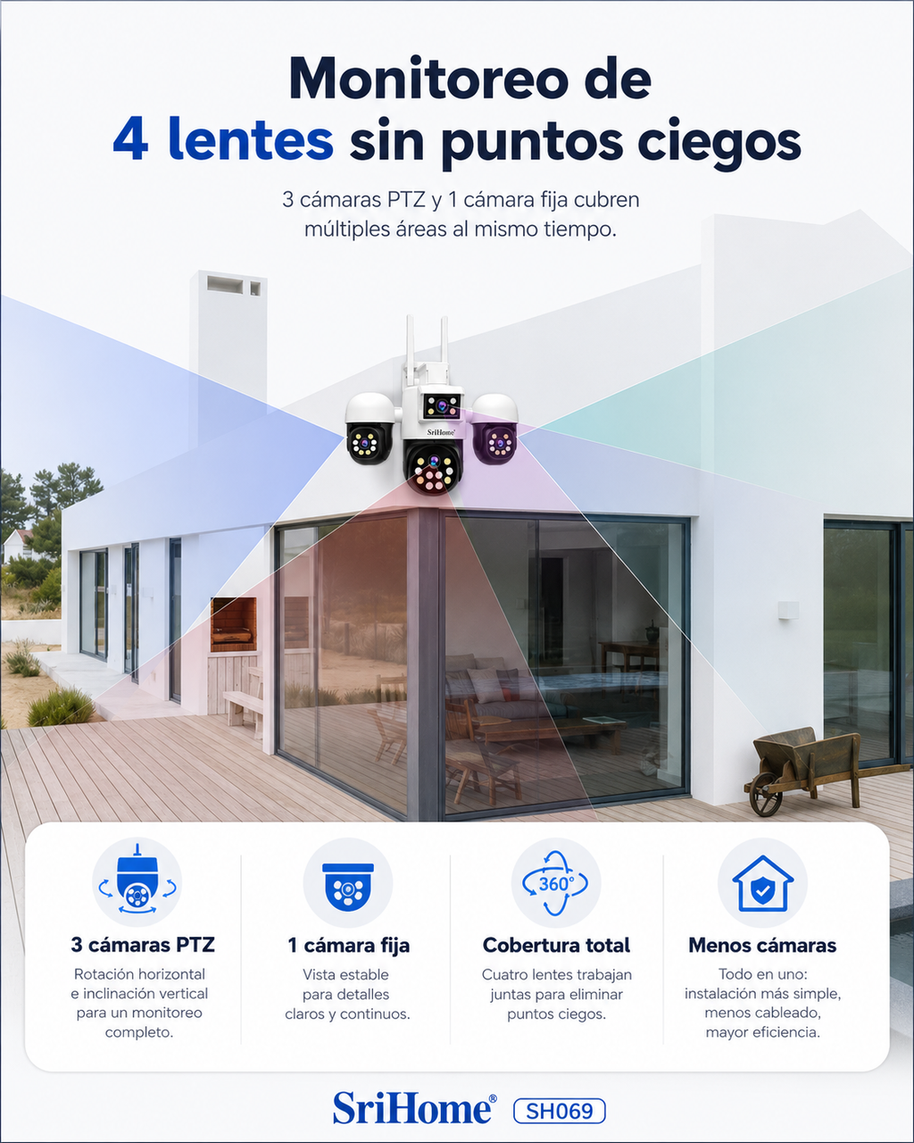 Cámara de Seguridad con 4 Cámaras
