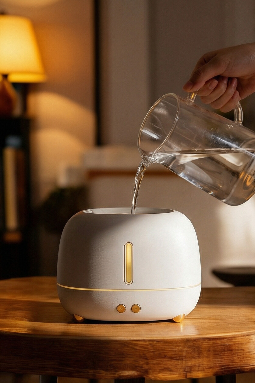 Humidificador efecto chimenea