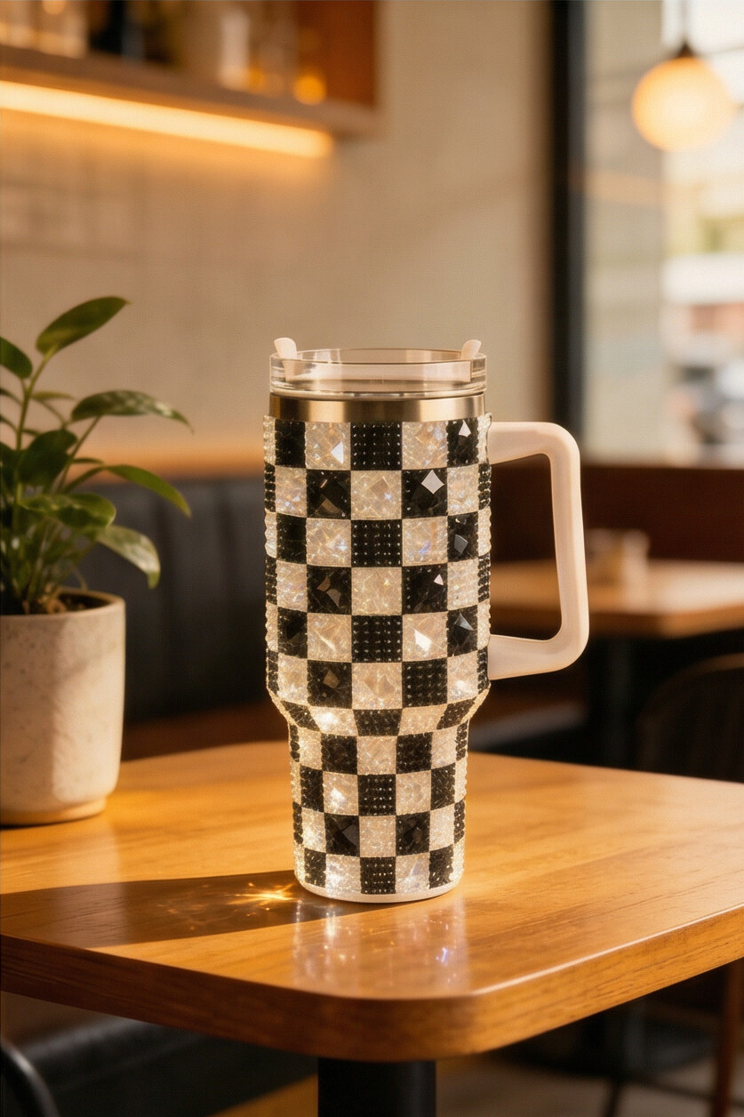 Vaso con perlas de acero inoxidable