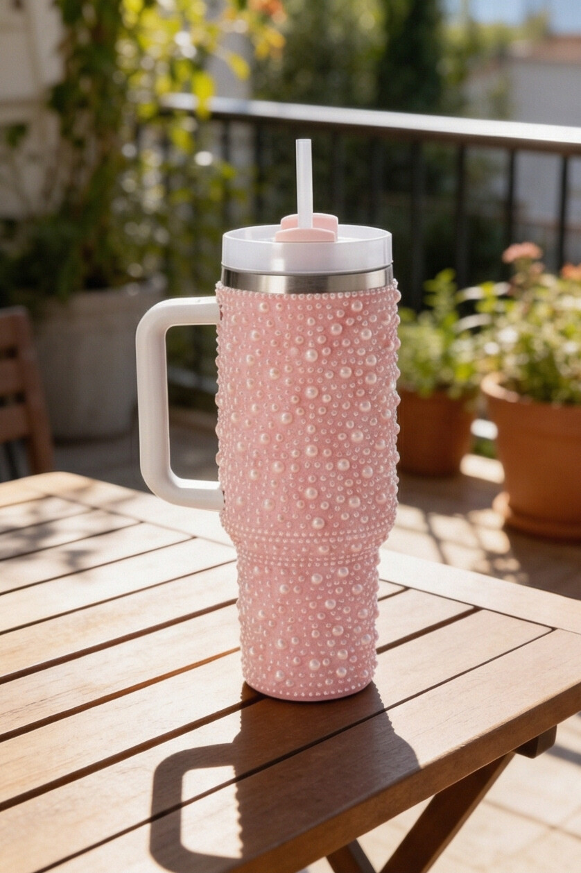 Vaso con Perlas de Acero Inoxidable