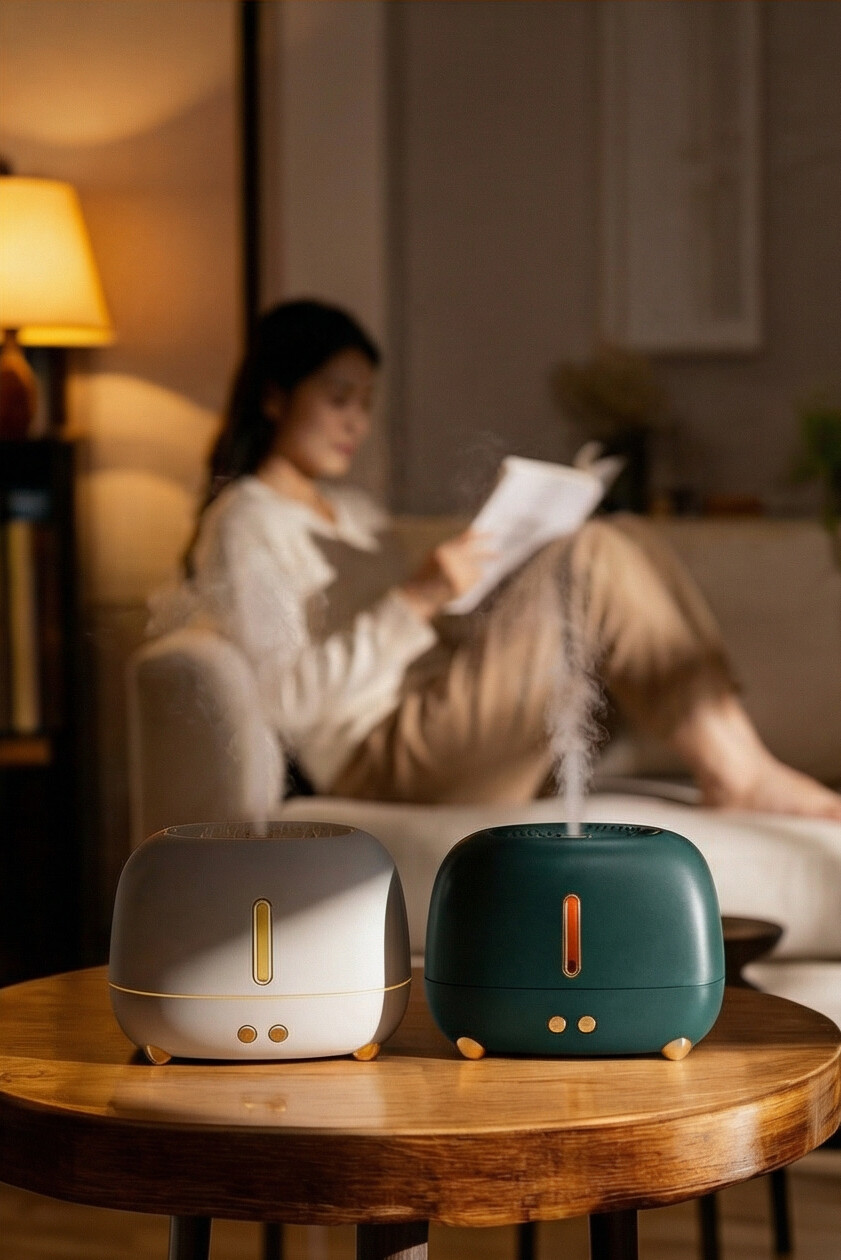 Humidificador efecto chimenea