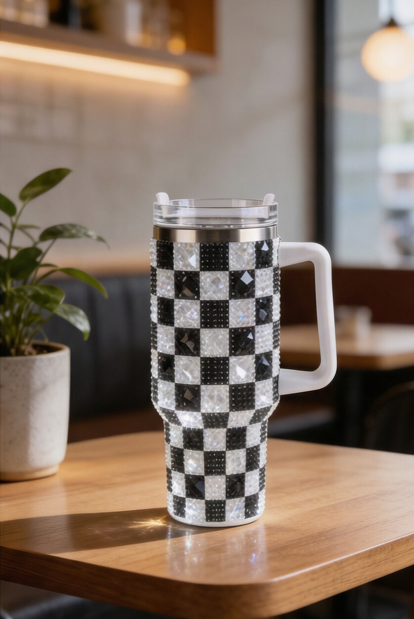 Vaso con perlas de acero inoxidable