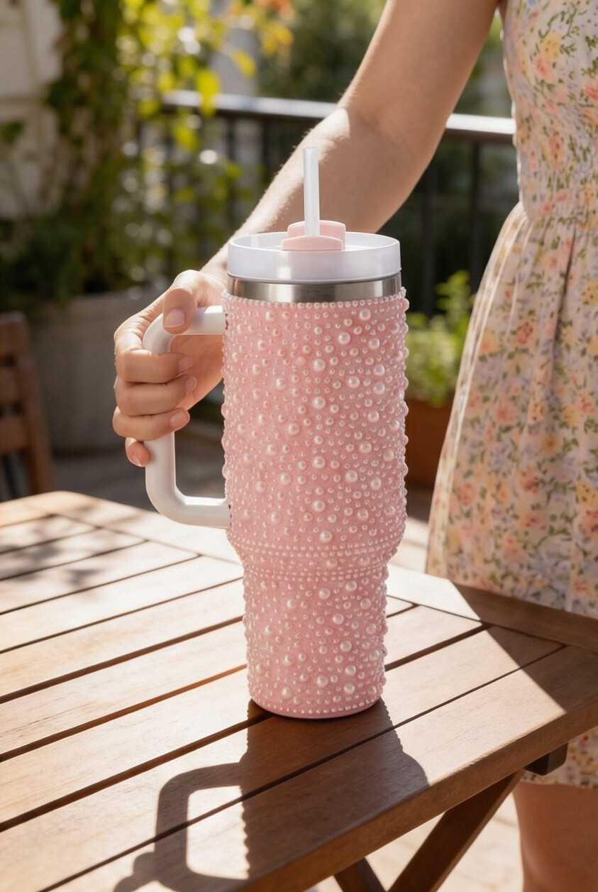 Vaso con Perlas de Acero Inoxidable