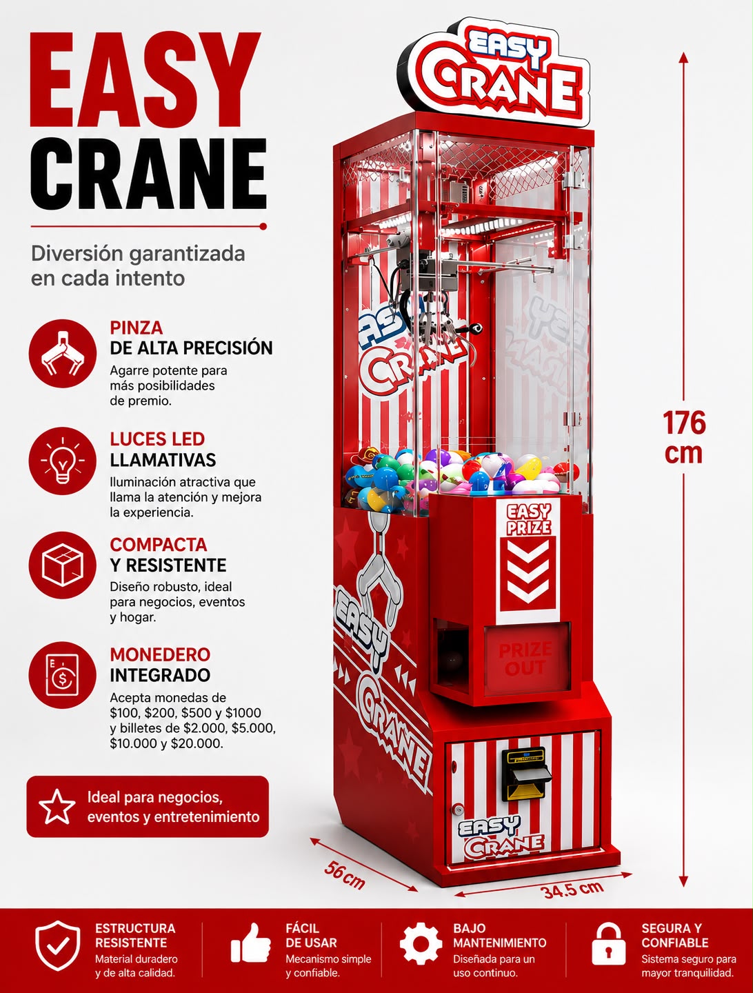 Máquina Grúa peluches y llaveros
