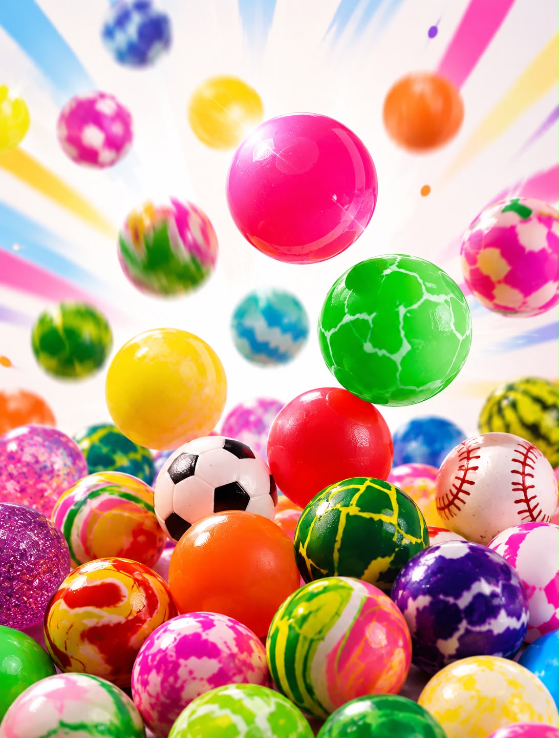 Pack de pelotas locas saltarinas de 32 mm x 10 unidades
