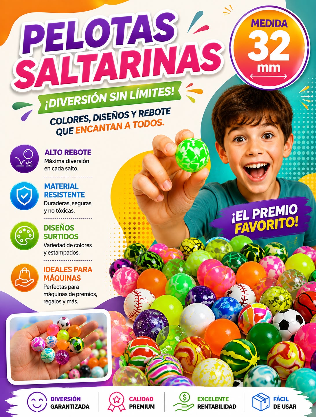 Pelota Loca Saltarina de 32 mm