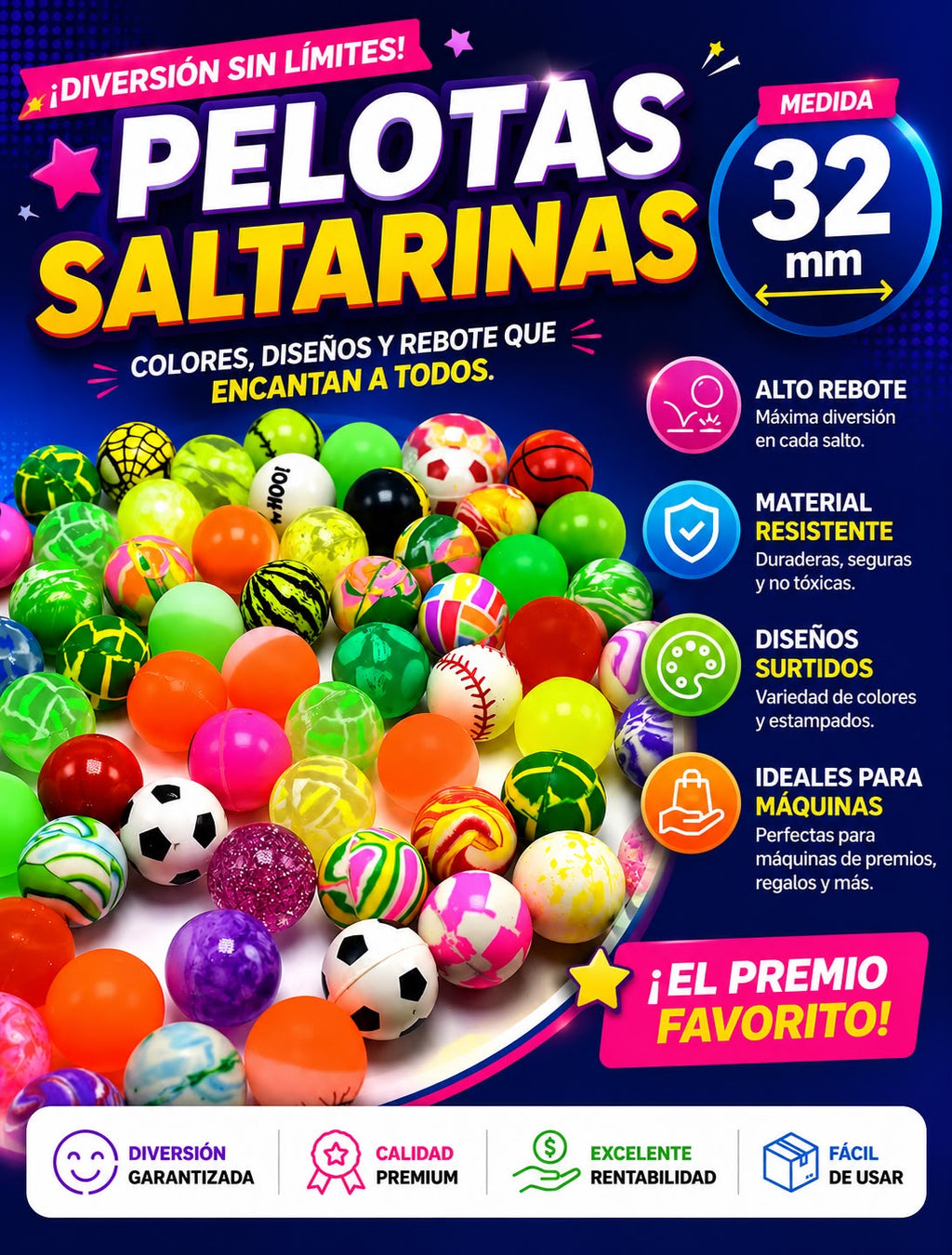 Pelota Loca Saltarina de 32 mm
